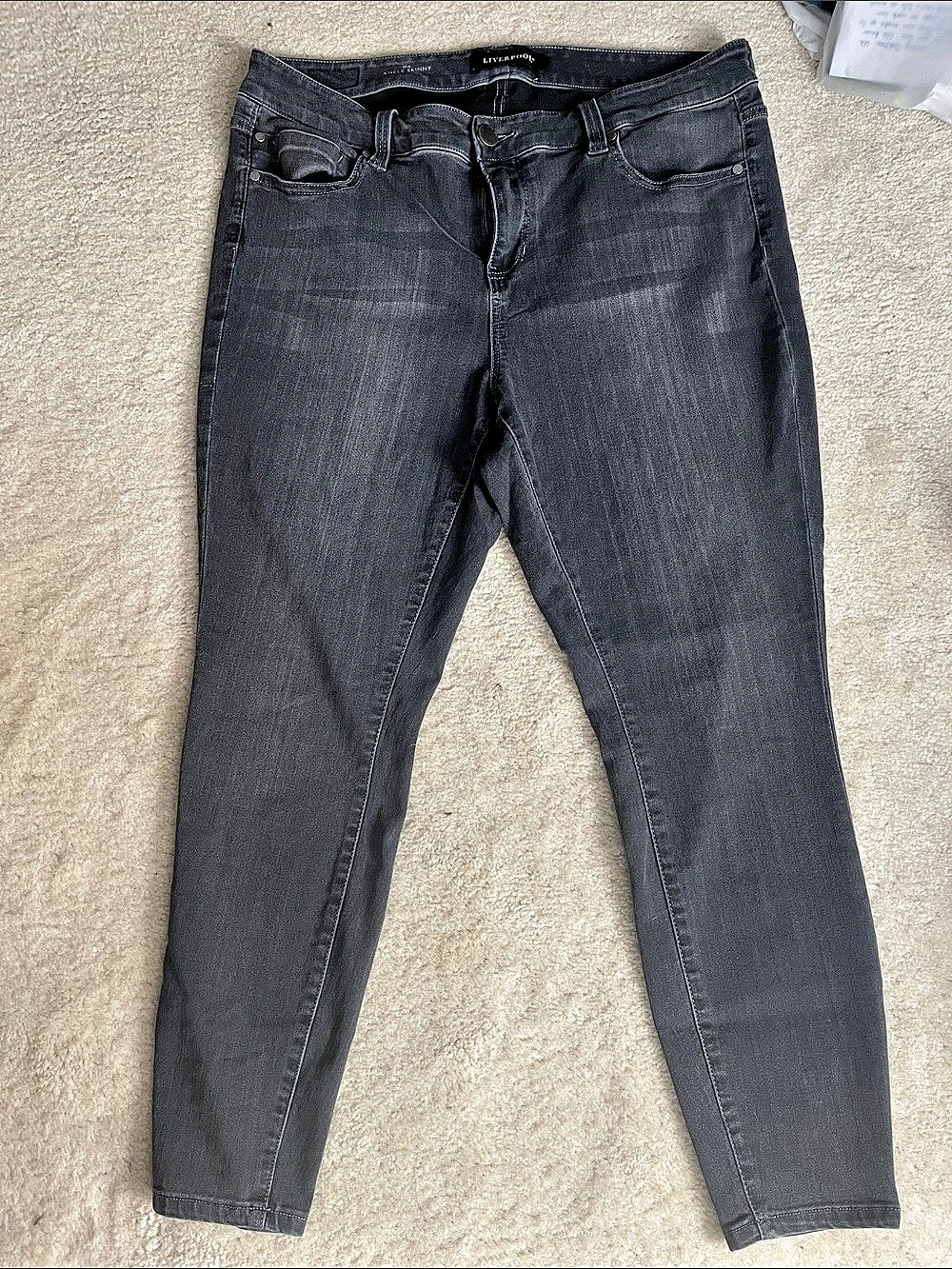 Liverpool Ankle Skinny Jeans Gray Waist 18W